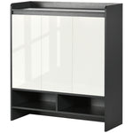 Storage Cabinet With High Gloss White Doors For 15/19 Pairs | Large