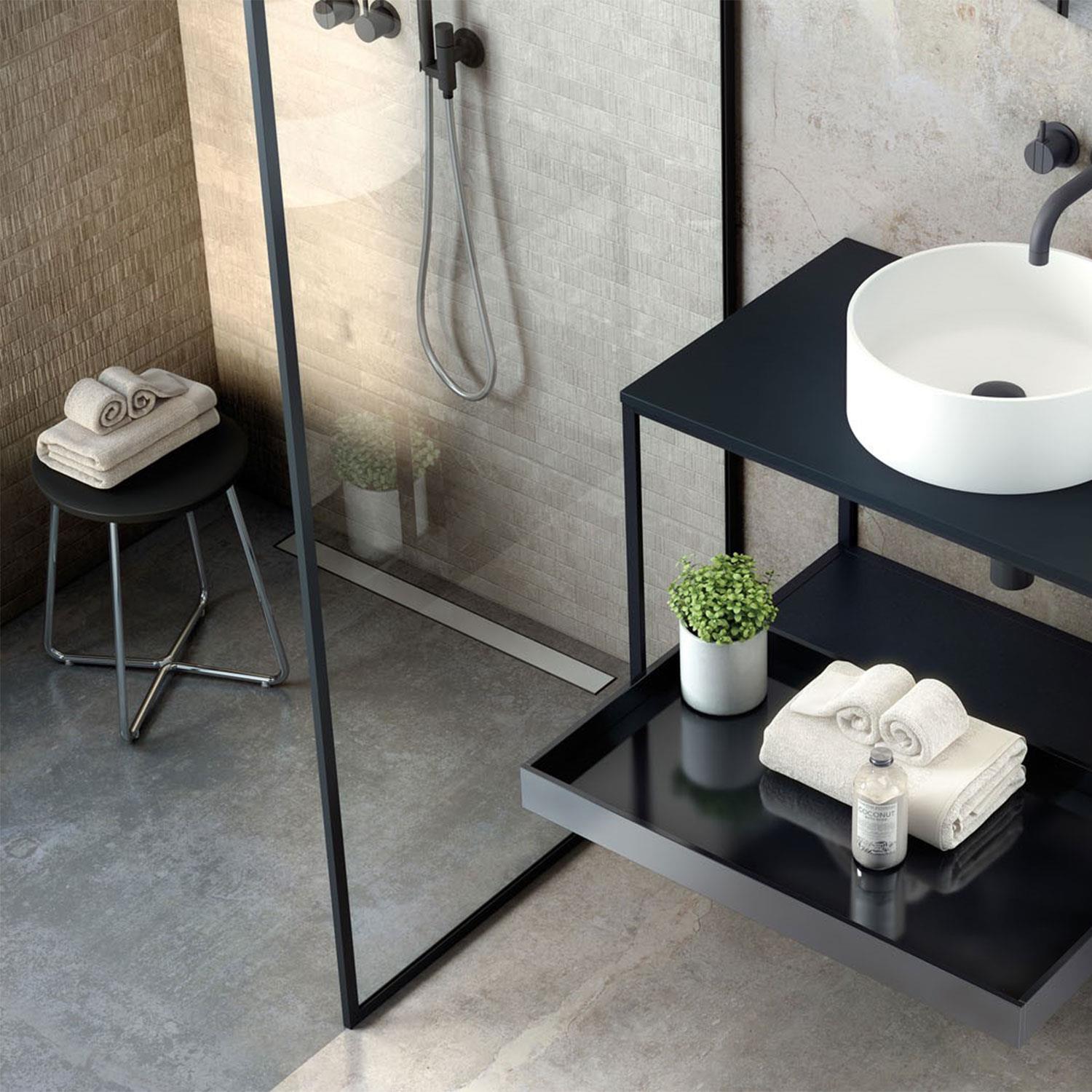 Shower Seat 31cm, Supports Up To 150 Kg, Black, Architect S+ Collection