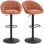 Swivel Bar Stools Set Of 2 Height Adjustable Bar Chairs | Orange