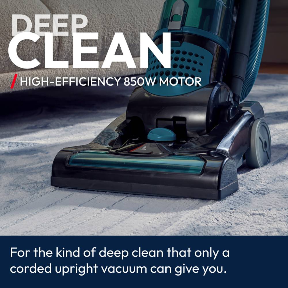 850w Upright Vacuum Cleaner With Powerful Suction, 3l Dust Cup, 5 Height Settings, Retractable Hose, Washable Epa Filter & 12.5m Cleaning Radius