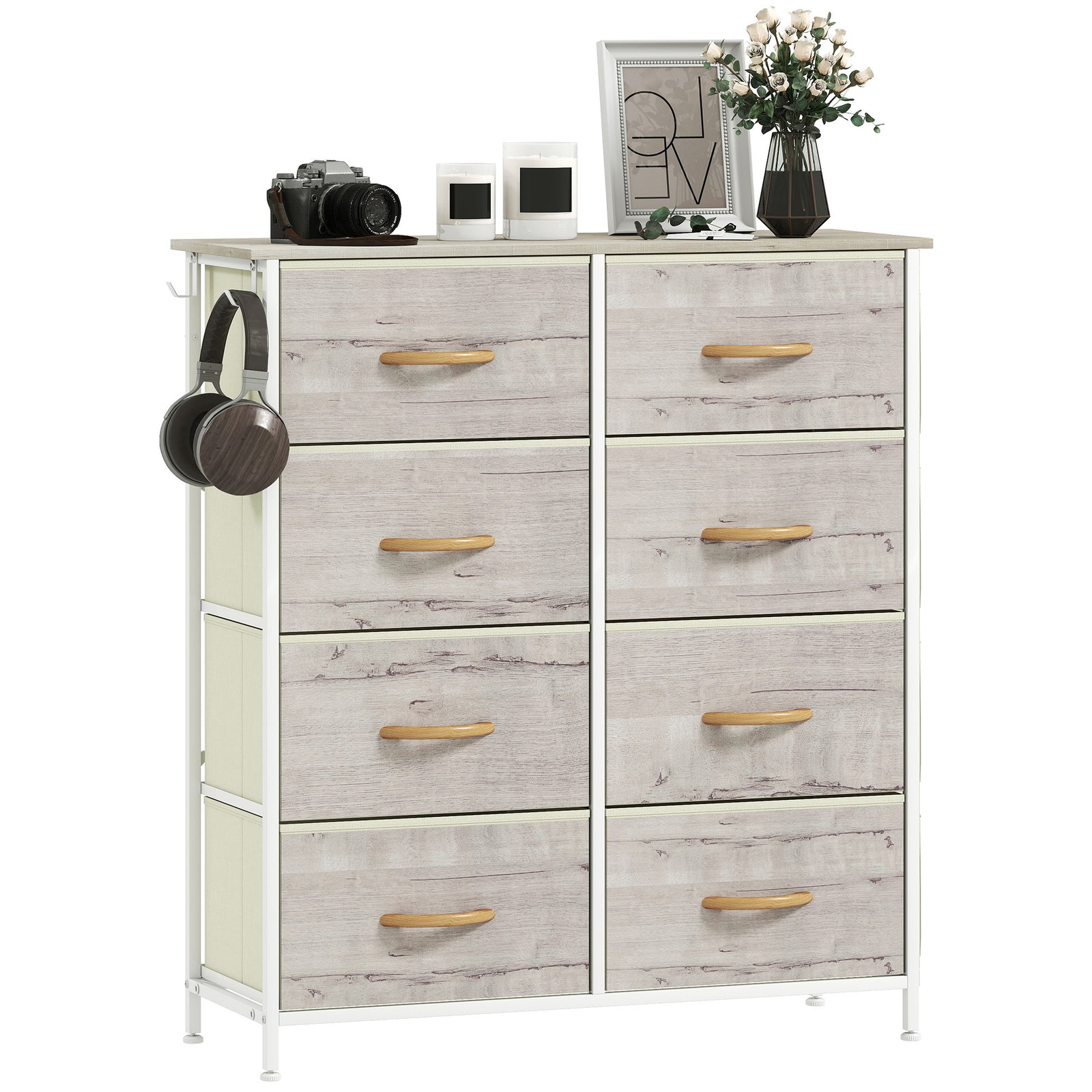 Fabric Chest Of Drawers, 8 Drawer Dresser For Bedroom | Natural