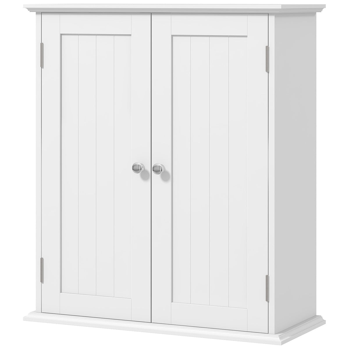 HOMCOM 3-tier Bathroom Cabinet, Wall-mounted Medicine Cabinet, White