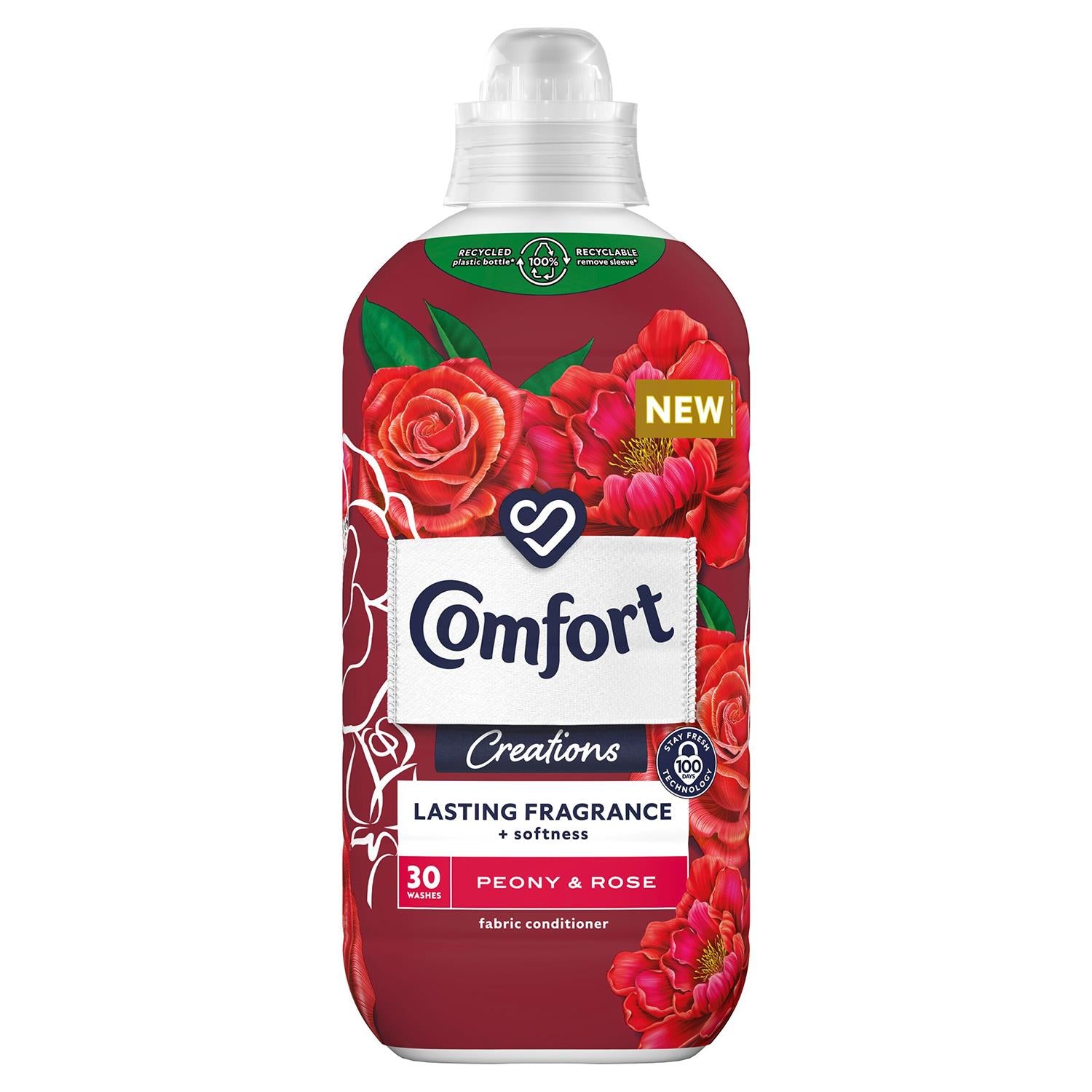Fabric Conditioner Lasting Fragrance Peony & Rose 900ml, 30 Washes | Set-of-4