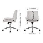White Chenille Office Chair With High Back, Adjustable Height, And 360° Swivel