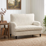 Velvet Single Sofa Armchair With Stripes | Cream