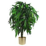 Artificial 100cm Large Artificial Mango Tree Plant With Metal Planter