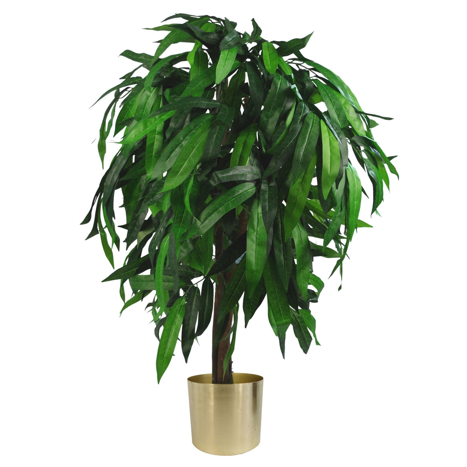 Artificial 100cm Large Artificial Mango Tree Plant With Metal Planter