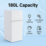 180l Double Door Fridge Freezer With Separate Cooling Zones | White