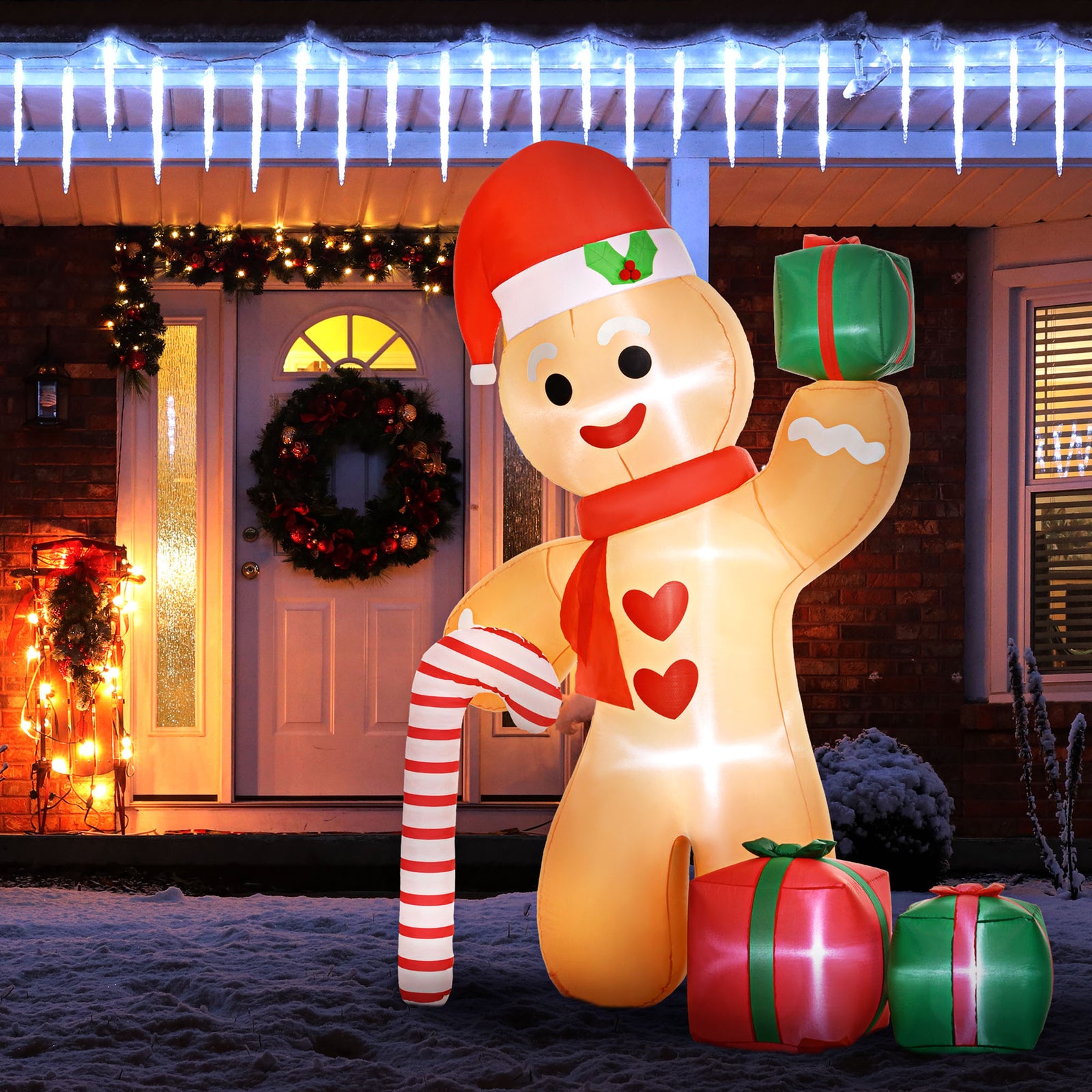 8ft Christmas Blow Up Gingerbread Man