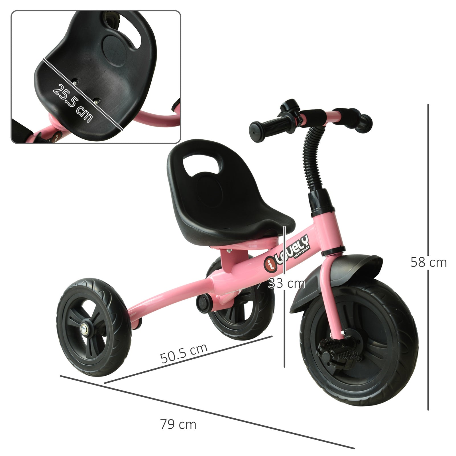 Baby Kids Children Toddler Tricycle Ride On Trike W/ 3 Wheels | Pink