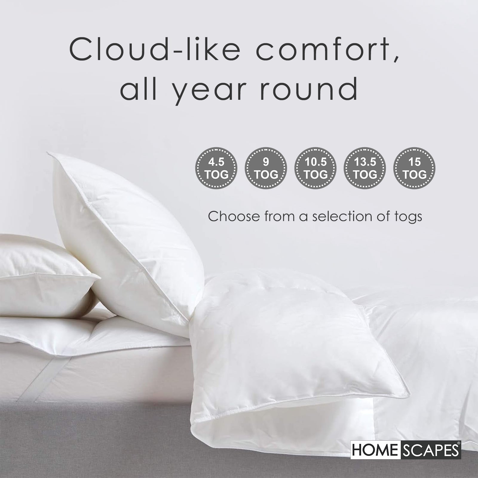 Luxury Hotel Quality Super Microfibre 13.5 Tog Winter Duvet | King | White