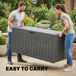 Outsunny 440l Garden Storage Box, Waterproof Resin Deck Box W/lockable Lid