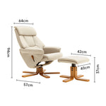 Swivel Faux Leather Lounge Recliner With Footstool