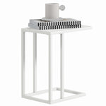 C Shape Side Table W/ Wood-effect Top | White