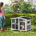 Wooden Dog Kennel, Dog House With Removable Floor, Asphalt And Openable Roof | Charcoal Gray