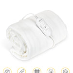 Heated Electric Under Blanket Mattress Topper 3 Heat Settings | Single | White
