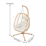 Egg-shaped Hanging Chair With Soft Cushion & Headrest | One Size | Gold