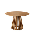 Indoor & Outdoor Living Kayci Round Oak Dining Table With 4 Erica Chairs