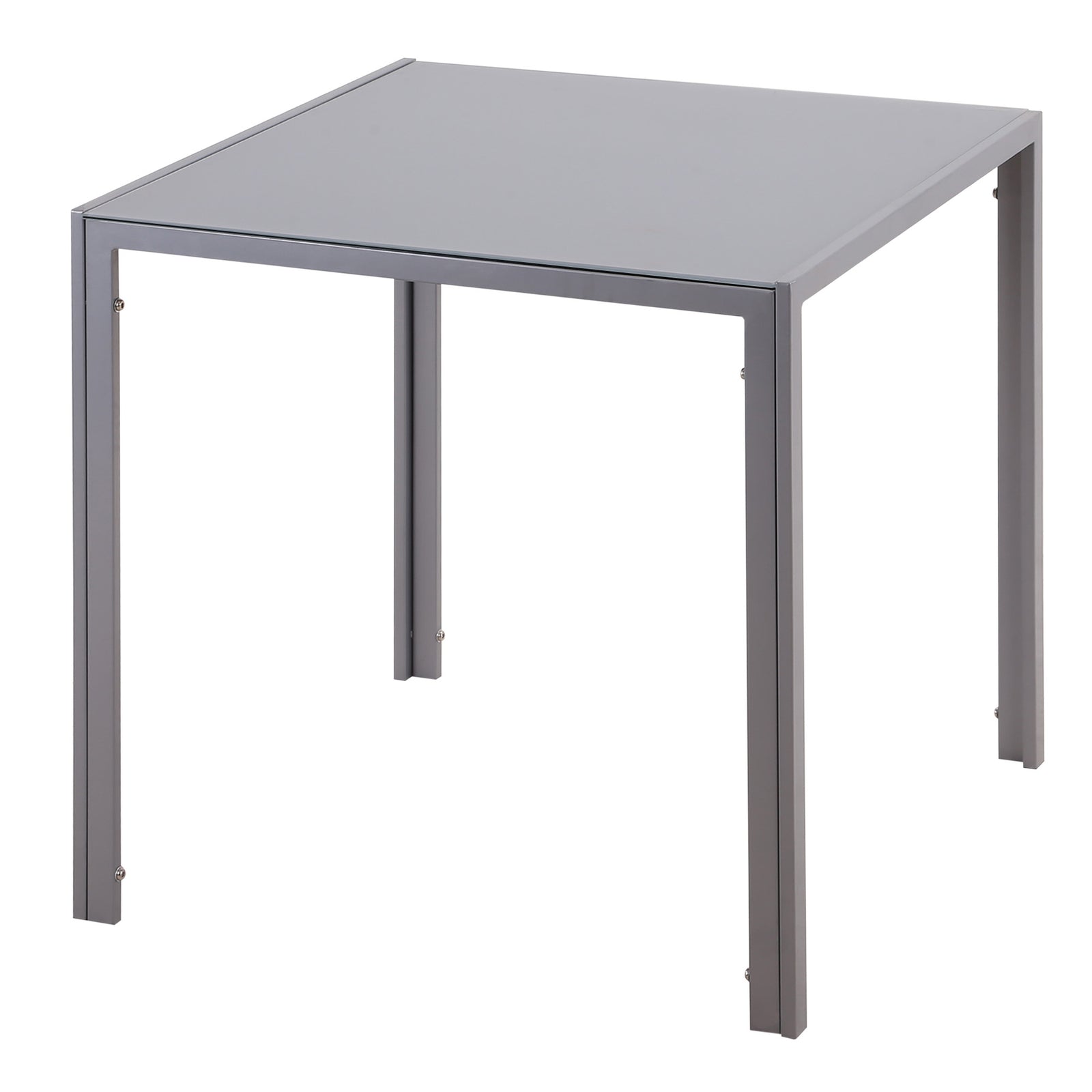 Modern Square Dining Table For 2-4 People With Glass Top