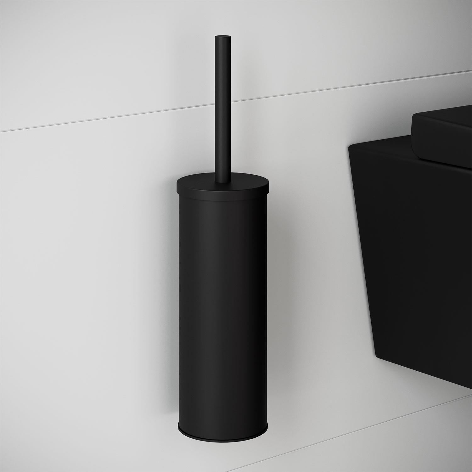Toilet Brush, Wall-mounted, Matt Black, Logic Collection