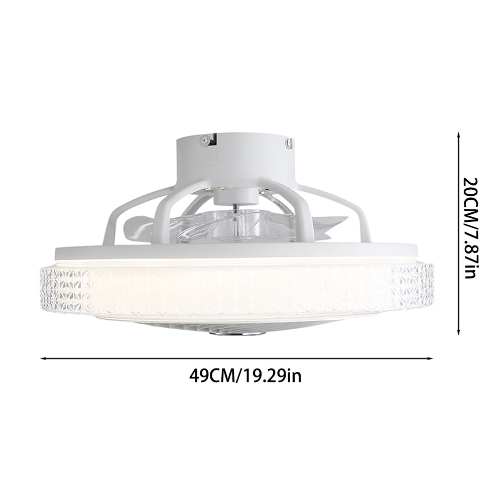 20 Inch 5-blade Ceiling Fan Light 12 Rgb Color Changing Modes, 6-speed, Reversible, Remote Control + Timer + App Smartphone Control