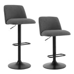 2 Set Swivel Counter Bar Stools With Mid Backrest | Grey