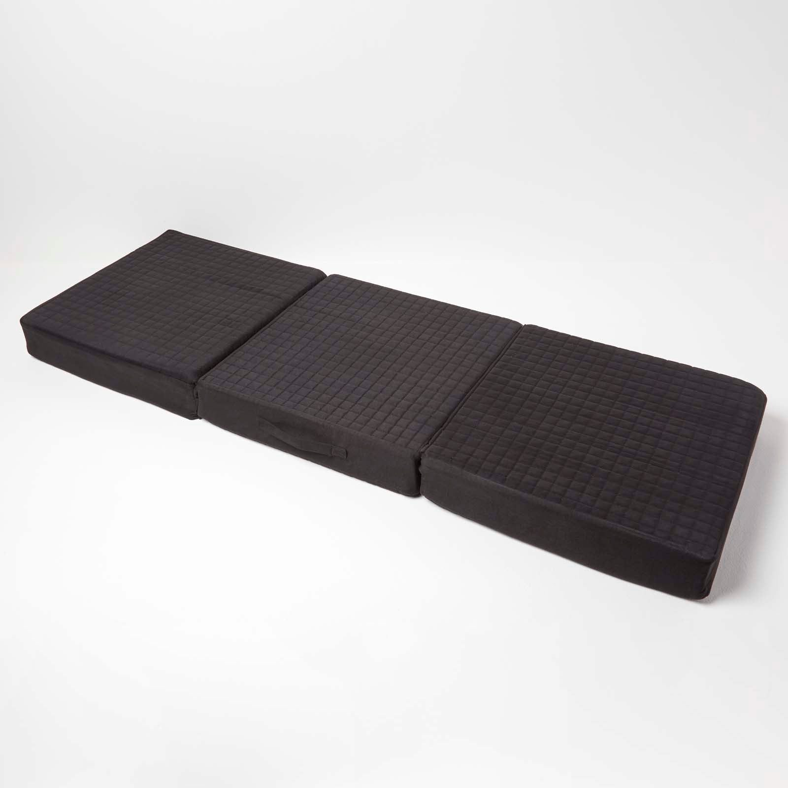 Faux Suede Orthopaedic Foam 3 Seater Booster Cushion | 50cm x 150cm | Black