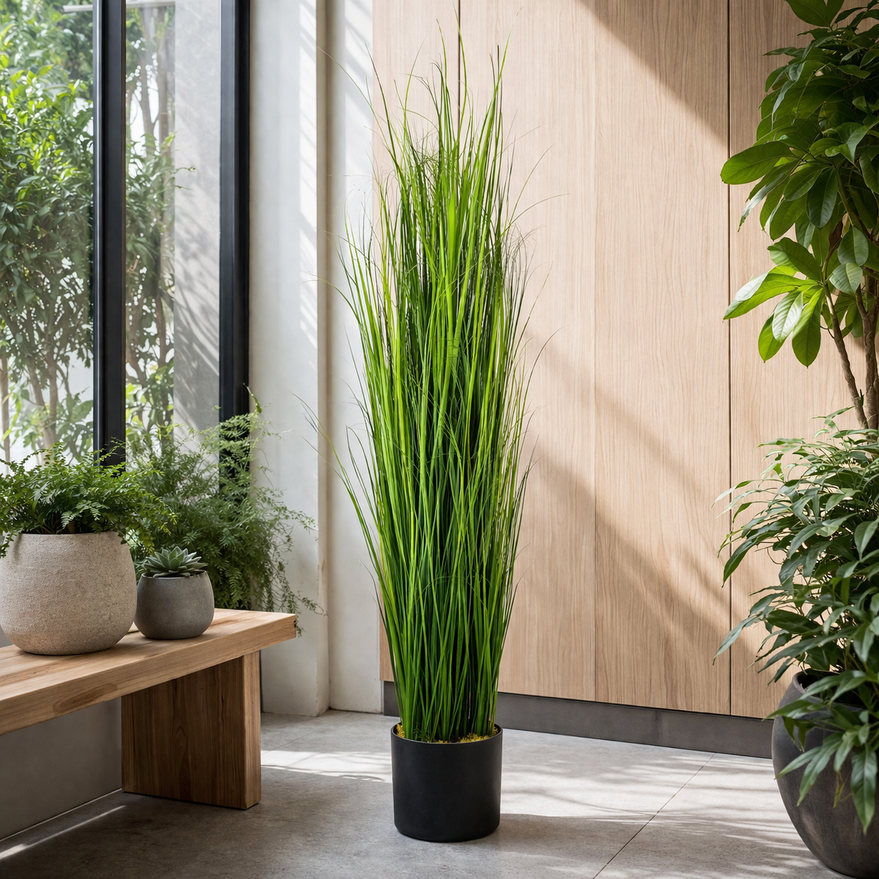 Artificial 130cm Natural Onion Grass Plant