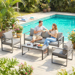 Outsunny Patio Furniture Set Aluminium Frame Dark Grey