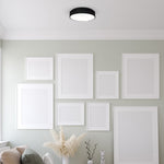 Ohio Led Flush Ceiling Lamp In Stylish Matt Black 24w(122w) With A Diameter Of 45cm