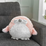 Soft Giant Handwarmer Cozy Plush Pink Owl | 30cm x 30cm | Pink
