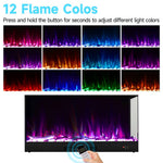 L-Shaped Smart Electric Fireplace with APP & Remote Control, 750W/1500W Recessed Fireplace Heater, 12 Flame Colours, Adjustable Brightness, Timer & Realistic Crystal Flame Effect, Black Electric Fireplace