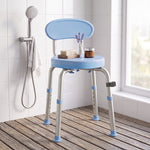 HOMCOM 360° Swivel Shower Stool, Rotating Shower Chair With Aluminium Frame
