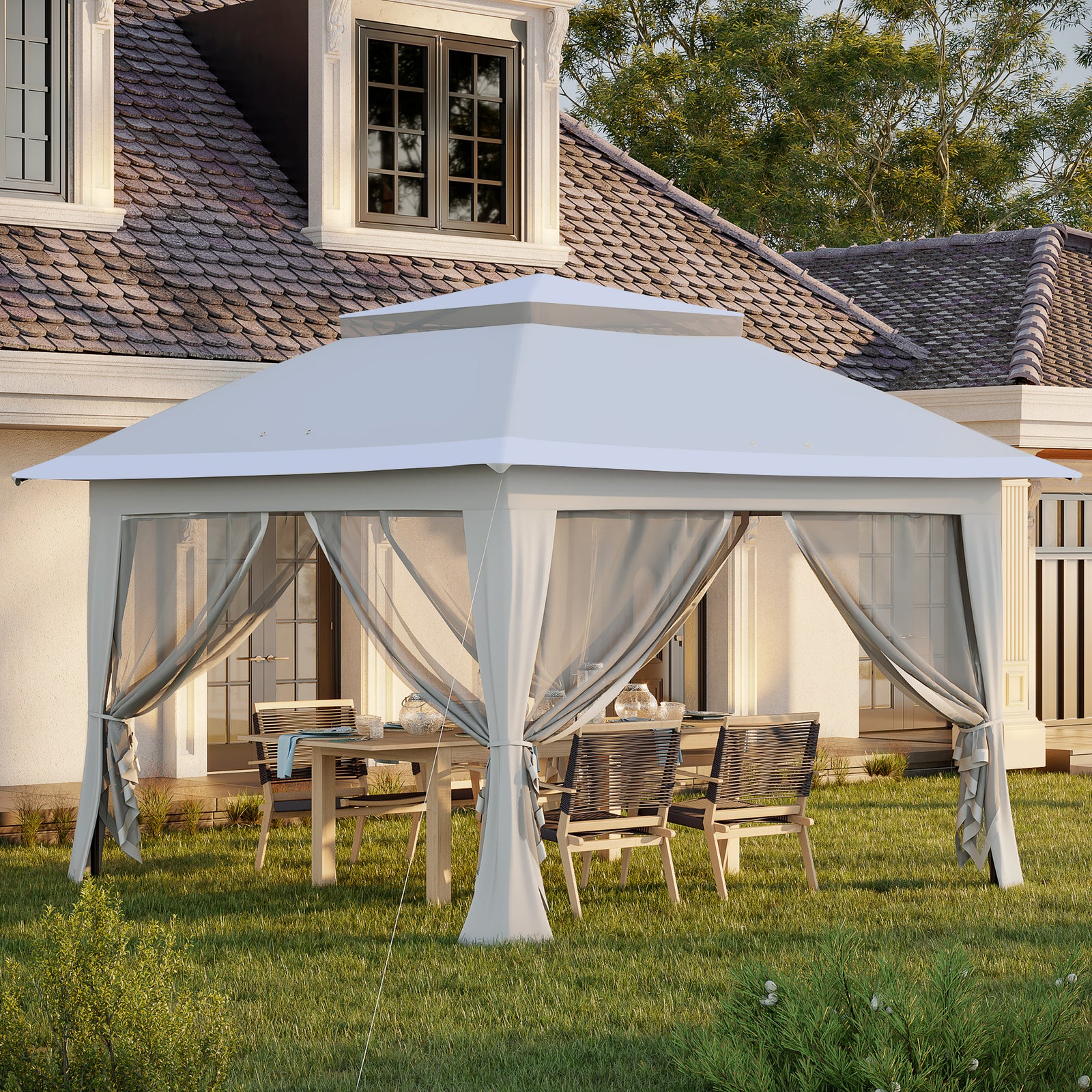 Outsunny 3.6 X 3.6m Pop-up Tent Gazebo Shelter Instant Canopy Steel