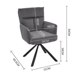 Modern Upholstered Swivel Armchair with Black Legs