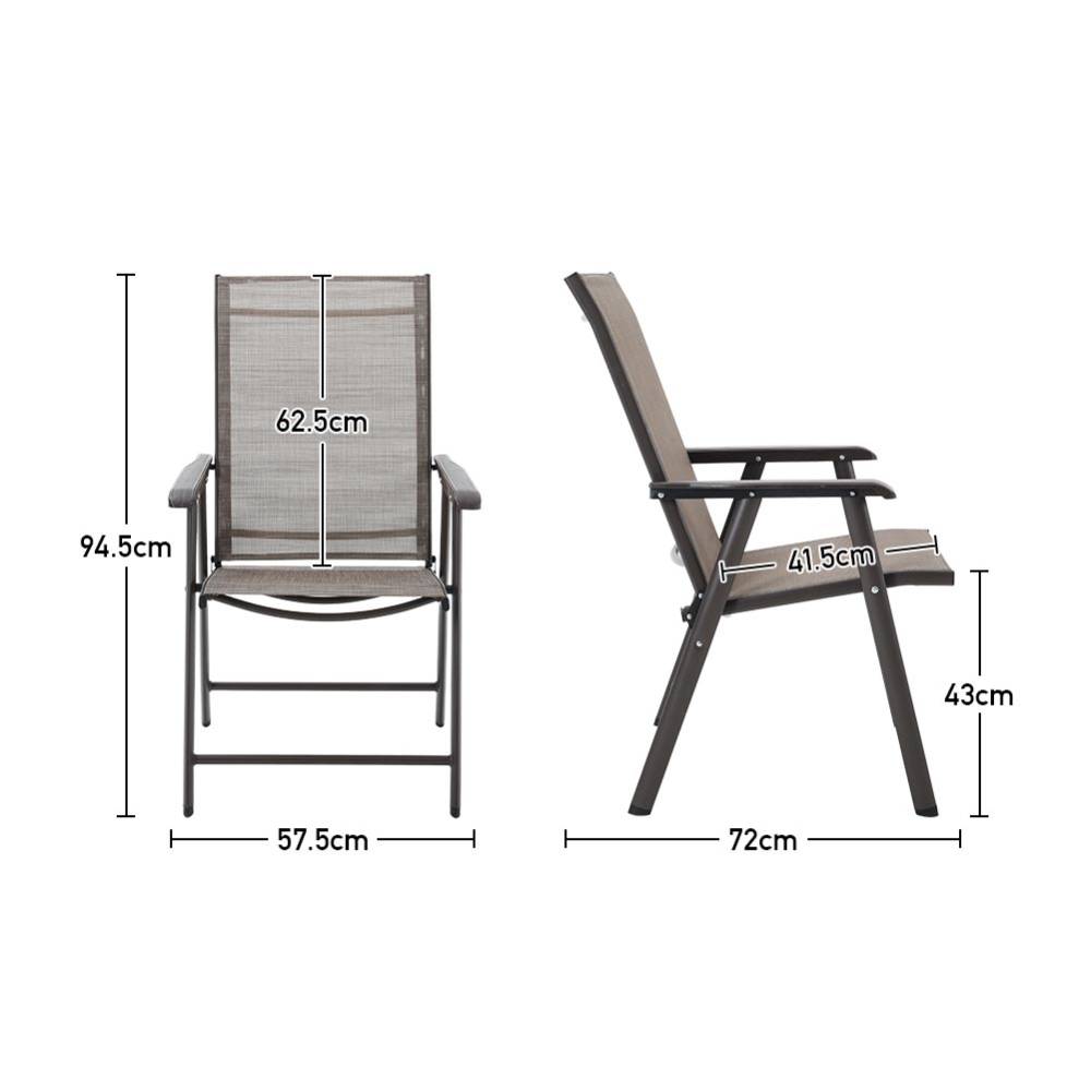 Metallic-frame And Fabric Foldable Chairs Set Of 4