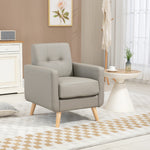HOMCOM Retro Armchair Tufted Accent Chair For Bedroom Home Office