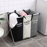 3-section Foldable Laundry Basket With Aluminium Frame