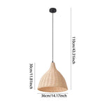 Natural Rattan Pendant Light – Three-colour Dimmable Beech Tone Lampshade For Modern And Nordic Home Décor