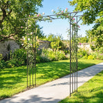 Outsunny Garden Arch, Rose Arch, 180 X 40 X 215 Cm, Black