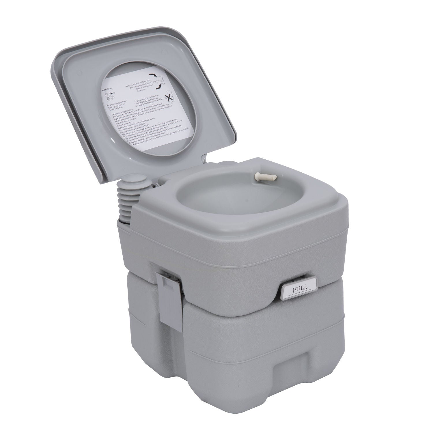 20l Mobile Camping Toilet With Handle - Grey | Gray