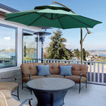 2.7m Cantilever Banana Parasol W/ Double Tier Canopy | Green