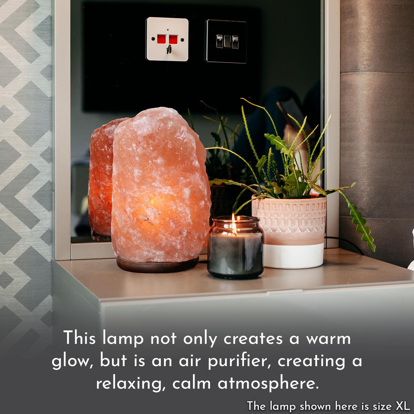 Himalayan Crystal Handcrafted Salt Lamp Wooden Base, Extra Large