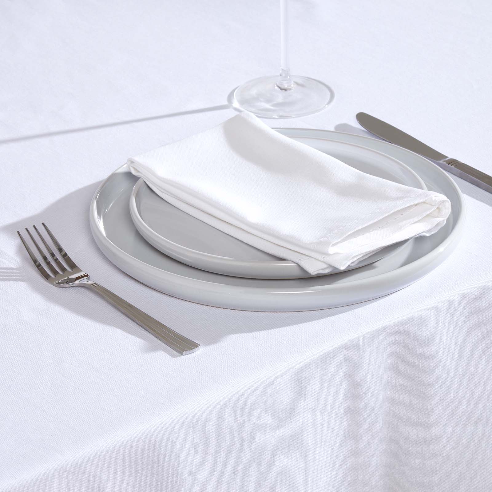 Plain Cotton Fabric 4 Napkins Set | 45cm x 45cm | White