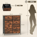 Fabric Chest Of Drawers, 8 Drawer Dresser For Bedroom | Brown