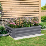 Galvanized Steel Raised Garden Bed Planter Box | Large | Grey