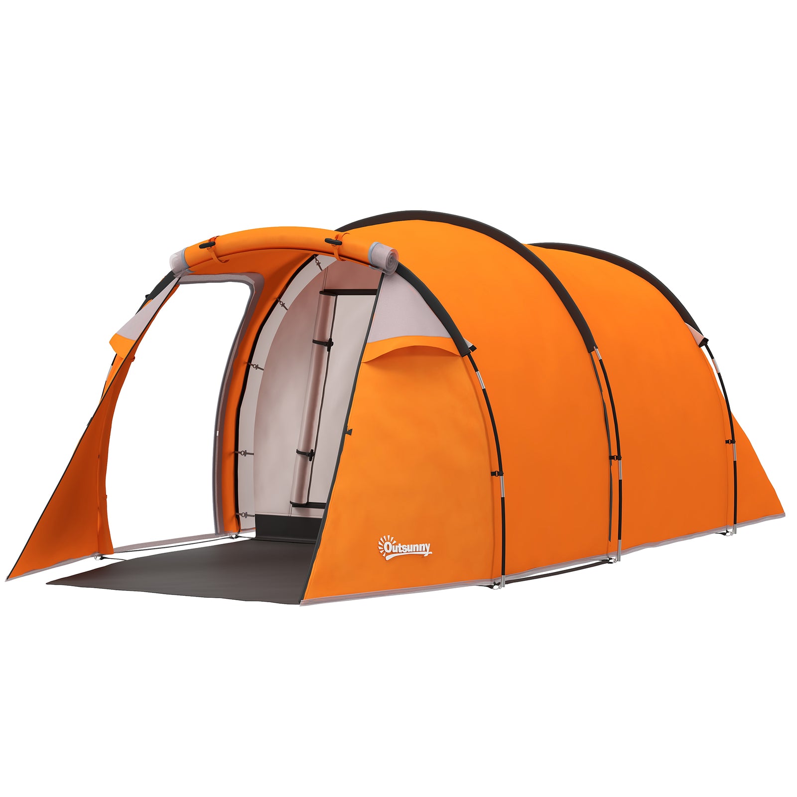 2-3 Person Tunnel Tent, 2000mm Waterproof, Orange