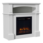 Remote Control Electric Fireplace With Wooden Mantel
