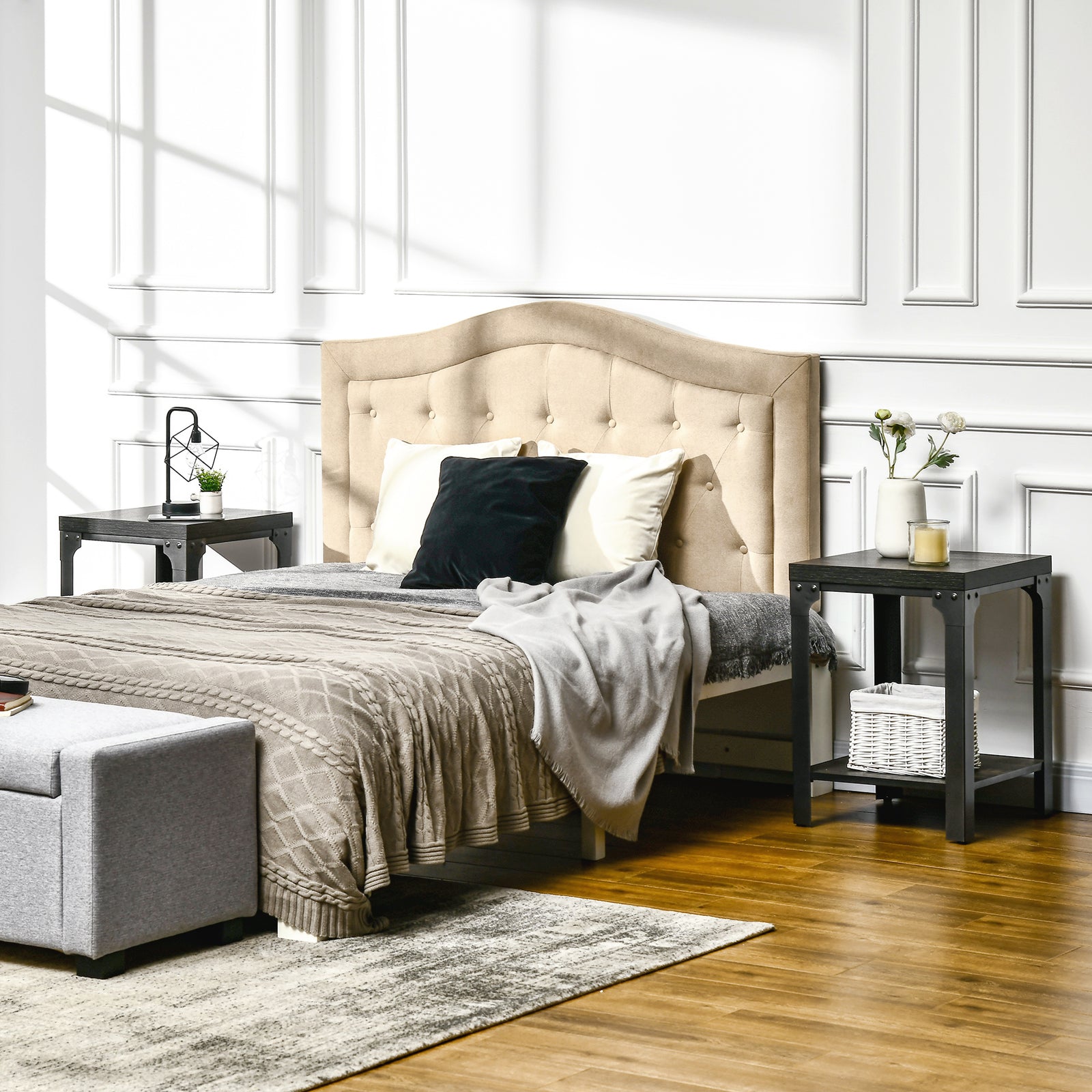 Side Table Set Of 2, Open Storage, Thickened