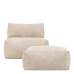 Tetra Cord Recliner & Footstool | Beige